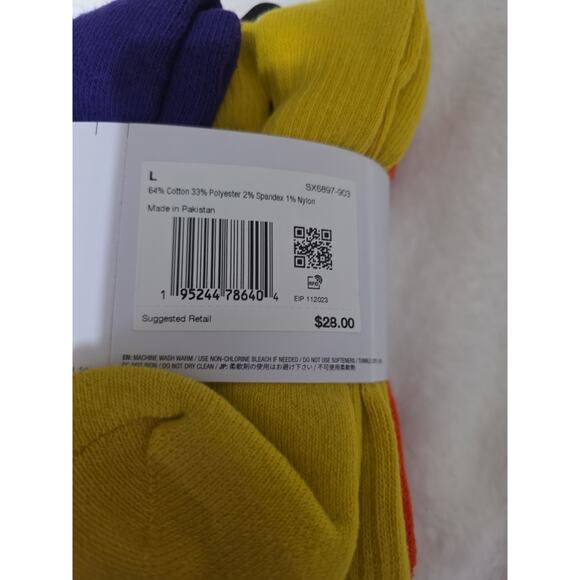 Nike Everyday Plus Crew Socks 6-Pack Multicolor Dri-Fit Mens Women’s Size L - Picture 3 of 4